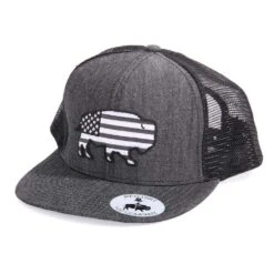 Dirt Road Black/Grey USA Buffalo Cap