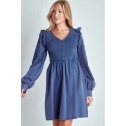 Washed Smocked Bust Flare Dress -Moderoo Store 17540743 3a32119c 6ae9 4ab4 a730 3cdb5ba5b26e