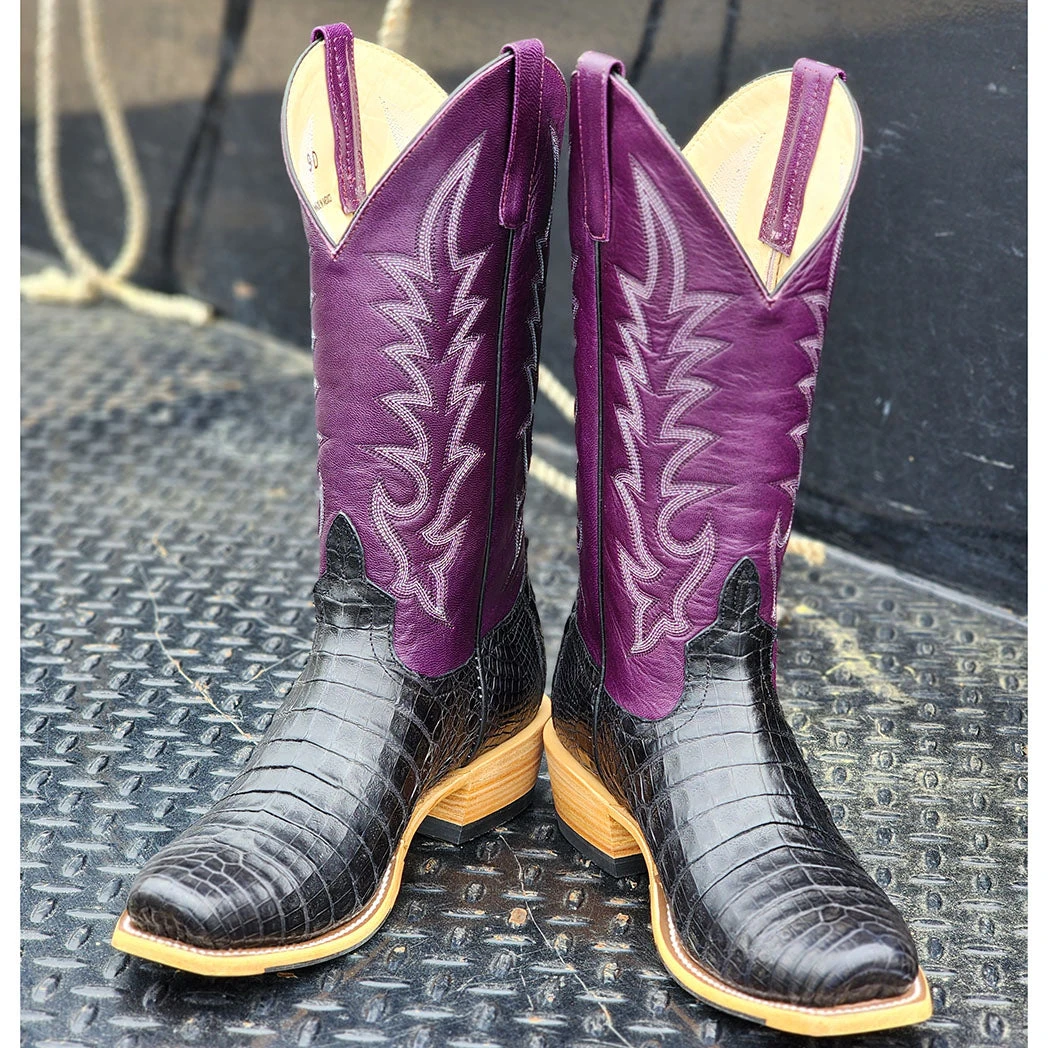 Horse Power Black Caiman Belly Boots 1 Horse Power Black Caiman Belly Boots