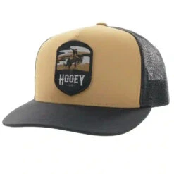 Hooey High Profile Work Tan/Black Cap-Cheyenne Patch