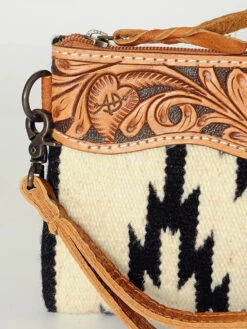 American Darling Black & White Aztec Tooled Clutch 7 American Darling Black & White Aztec Tooled Clutch -Moderoo Store ADBG344AS C