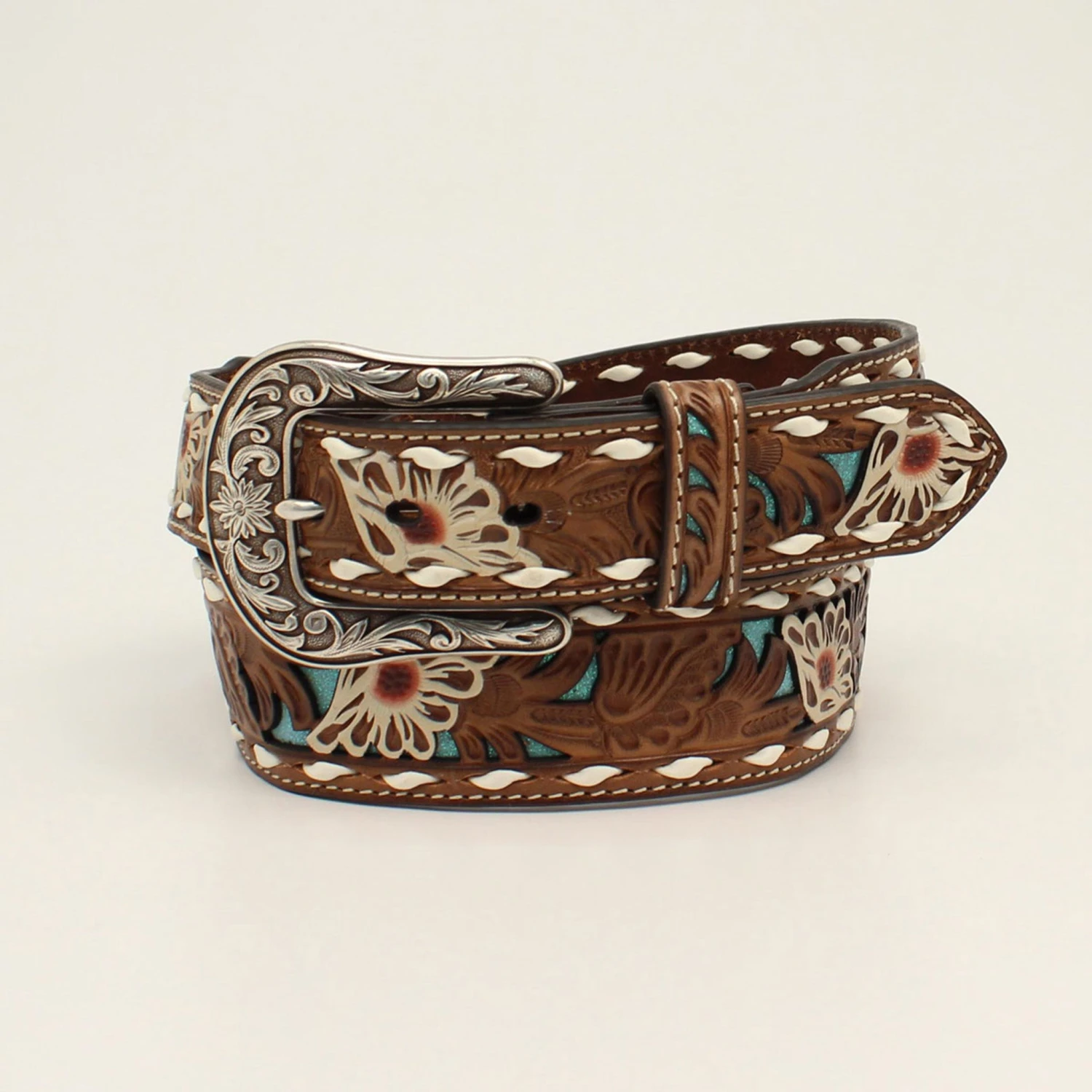 Ariat Women's Floral Painted Lace Belt 1 Ariat Women's Floral Painted Lace Belt
