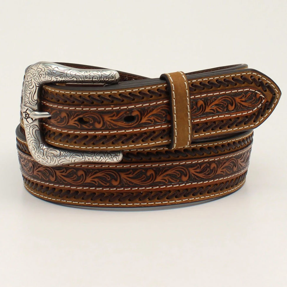 Ariat Men's Floral Buck Stitch Belt 1 Ariat Men's Floral Buck Stitch Belt
