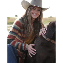 Cruel Girl Navy/Rust/Tan Duster -Moderoo Store CWK7408001 3