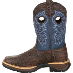 Durango Kid's Lil' Rebel Chocolate Faux Elephant And Navy SQ Toe Boot -Moderoo Store DBT0209C 5 LARGE 91926fc9 aac1 4daf 8c39 ed5d373bf4e6