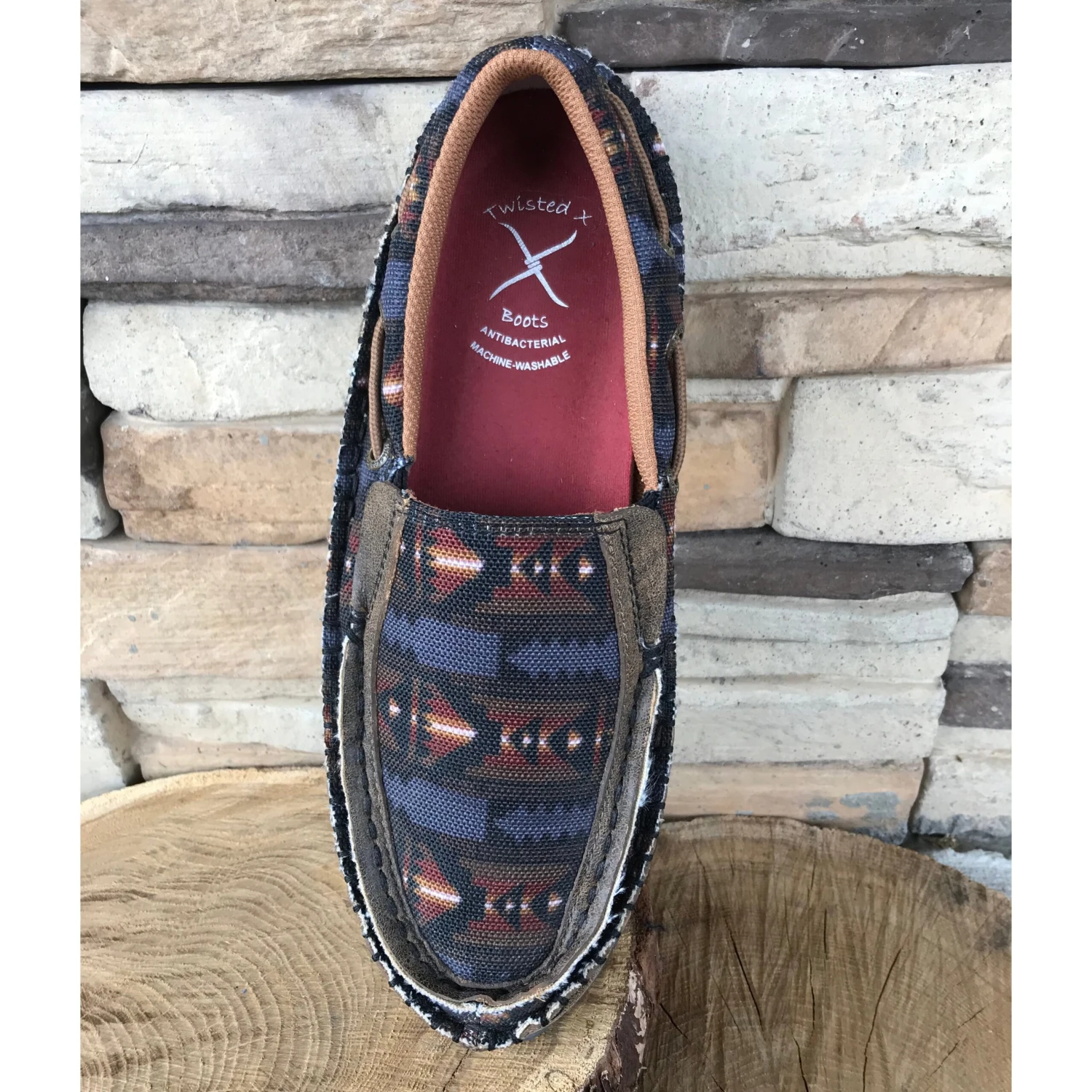 WE Exclusive ~ Twisted X Women's Grey Aztec Slip On Moc 2 WE Exclusive ~ Twisted X Women's Grey Aztec Slip On Moc - Image 2