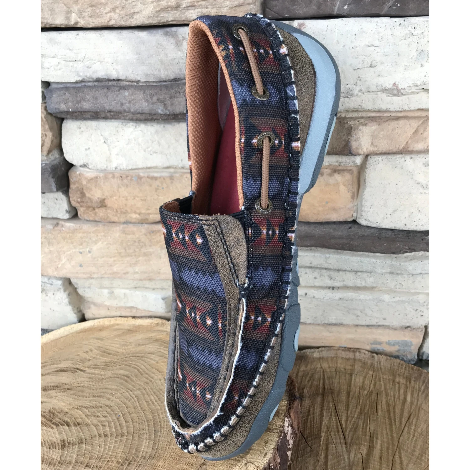 WE Exclusive ~ Twisted X Women's Grey Aztec Slip On Moc 1 WE Exclusive ~ Twisted X Women's Grey Aztec Slip On Moc