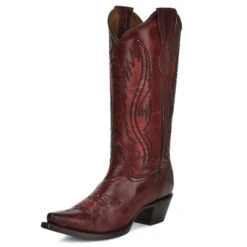Circle G Wine Embroidered Snip Toe Boot