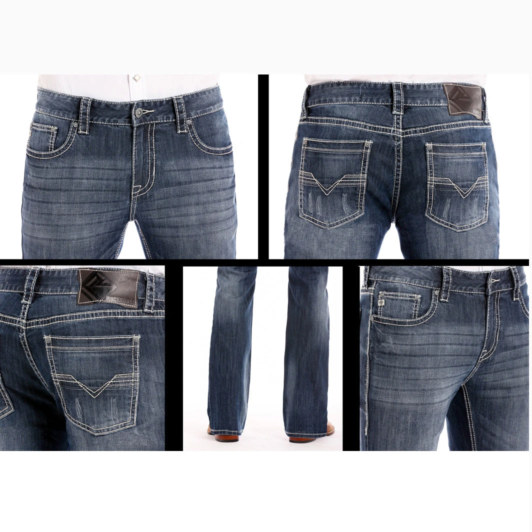 Rock & Roll Men's Dark Wash Regular Fit Straight Leg Jean 2 Rock & Roll Men's Dark Wash Regular Fit Straight Leg Jean - Image 2