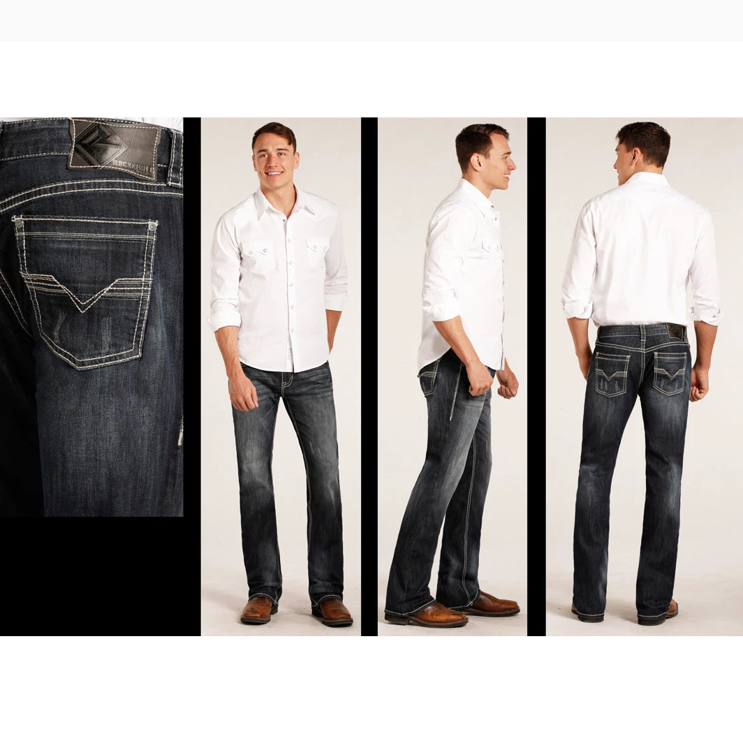 Rock & Roll Men's Dark Wash Regular Fit Straight Leg Jean 1 Rock & Roll Men's Dark Wash Regular Fit Straight Leg Jean
