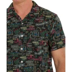 Cinch Men's Black Neon Sign Short Sleeve -Moderoo Store MTW1401025 4 17673