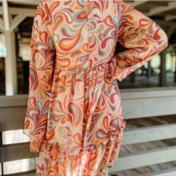 Marble Print Long Sleeve Dress -Moderoo Store Screenshot2022 11 03145304