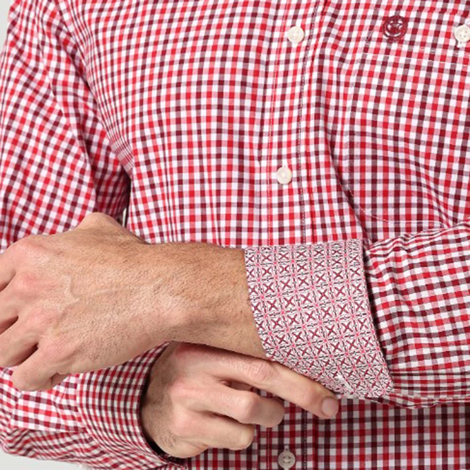 Wrangler George Strait Red/White Plaid Button Down L/S 4 Wrangler George Strait Red/White Plaid Button Down L/S - Image 4
