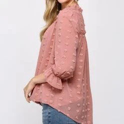 Solid Puffy Dot Long Sleeve - Available In Mustard And Rose -Moderoo Store TC2406d