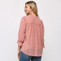 Solid Puffy Dot Long Sleeve - Available In Mustard And Rose -Moderoo Store TC2406e