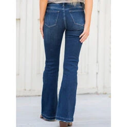 KanCan Dark Distressed Flare