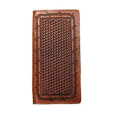 Twisted X Basket Weave With Barb Wire Checkbook Cover