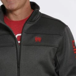Cinch Charcoal And Red Jacket -Moderoo Store mwj1570001 5 1707 detail
