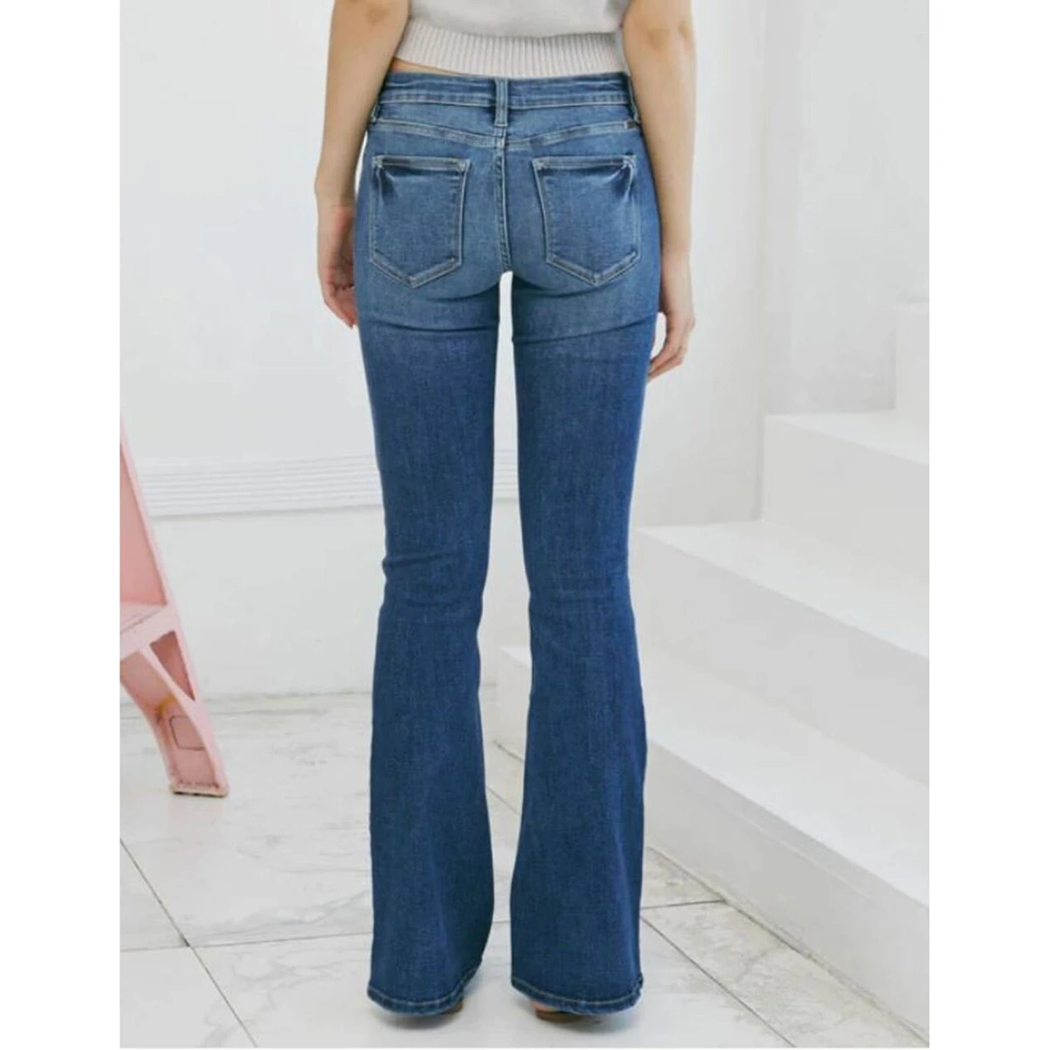 Kancan Women's Samuel Mid Rise Medium Wash Flare Jeans 1 Kancan Women's Samuel Mid Rise Medium Wash Flare Jeans